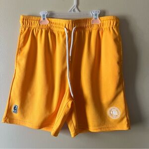 NBA Men's Orange Athletic Mesh Shorts with White Drawstring